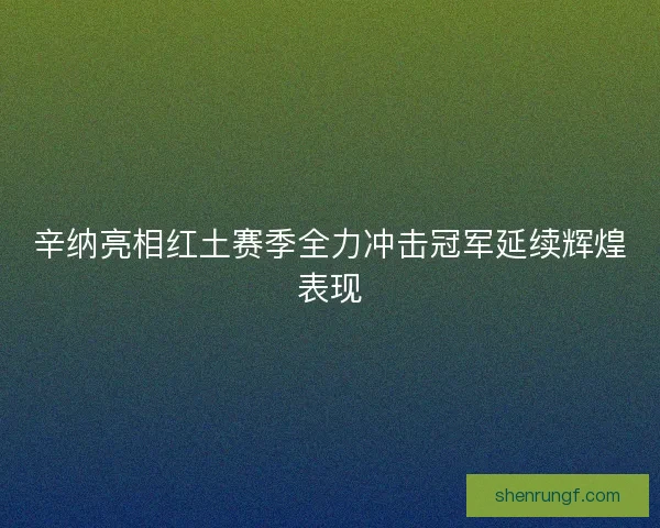 辛纳亮相红土赛季全力冲击冠军延续辉煌表现 辛纳亮相红土赛季全力冲击冠军延续辉煌表现