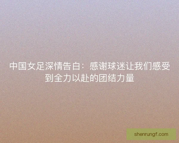 中国女足深情告白：感谢球迷让我们感受到全力以赴的团结力量