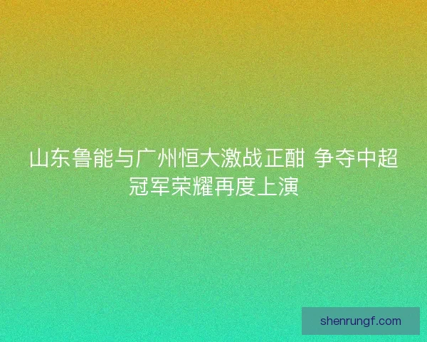山东鲁能与广州恒大激战正酣 争夺中超冠军荣耀再度上演 山东鲁能与广州恒大激战正酣 争夺中超冠军荣耀再度上演